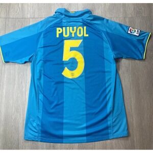 Barcelona FCB Puyol Jersey 2007-2008 Camp NOU Nike Large L 50 Year Away Rare!